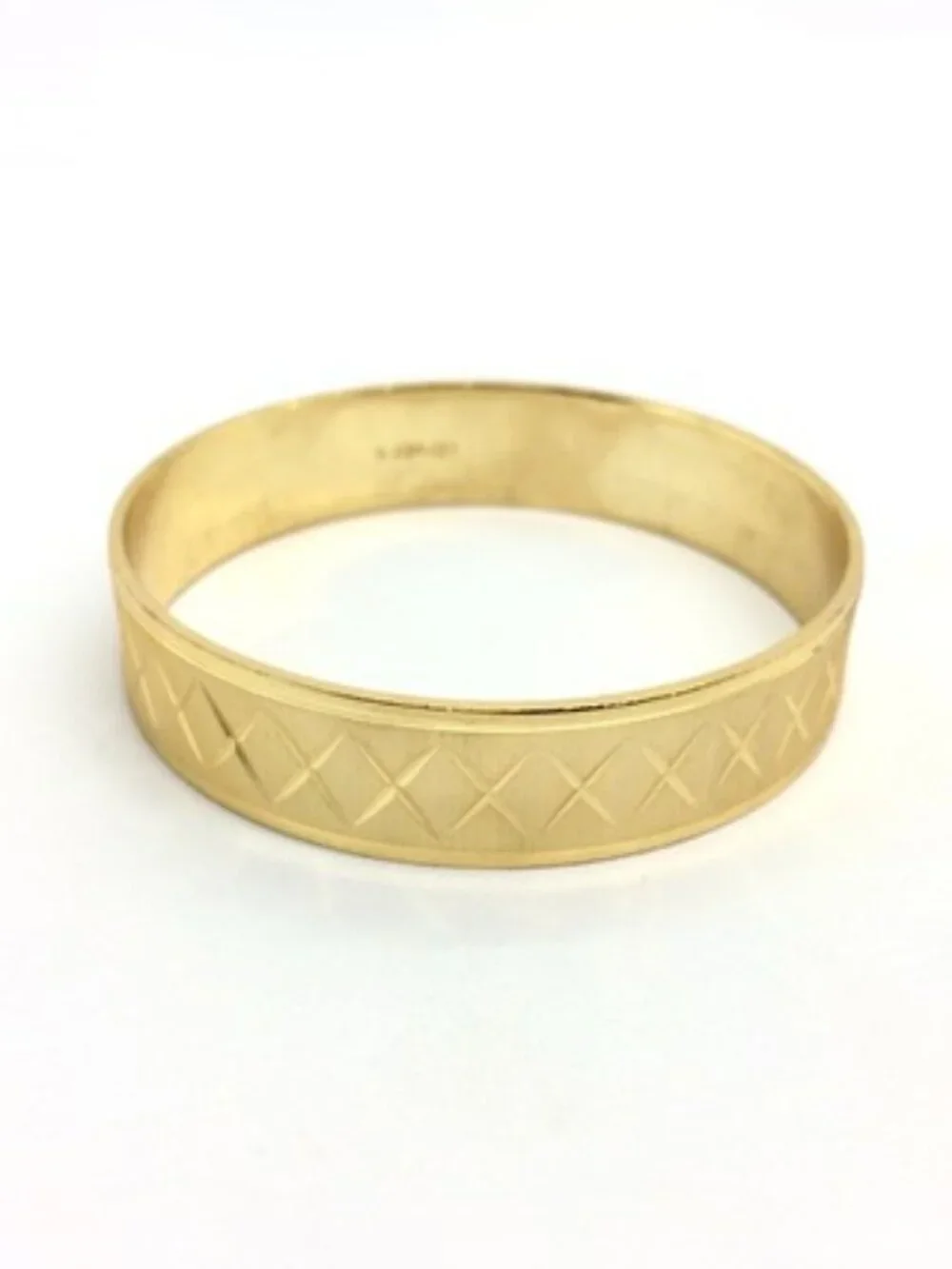 VINTAGE W GERMANY Bangle Gold Tone Matte Textured X Cross Wide Bracelet